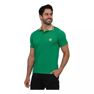 Camisa Polo Masculina Ribanna Com Logo Bordado Premium