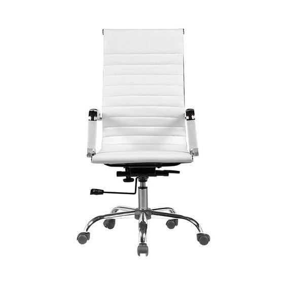 Silla de escritorio Para Tu Casa Aluminium ergonómica  blanca con tapizado de cuero sintético