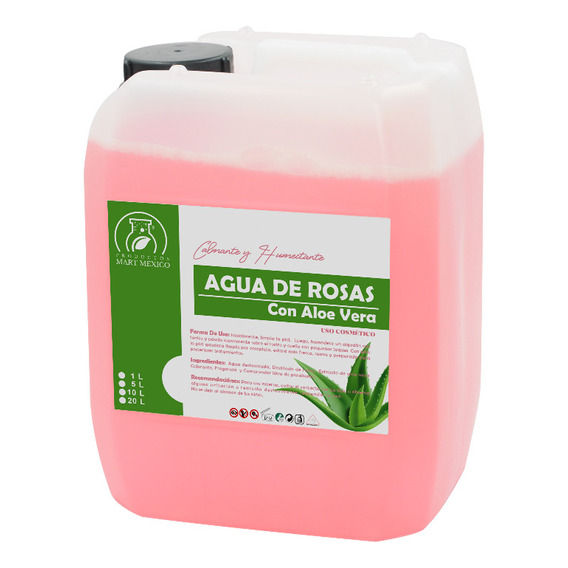 Agua De Rosas Con Aloe Vera 5 Litros