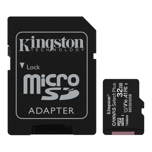 Tarjeta de memoria Kingston SDCS2 S2  Canvas Select Plus con adaptador SD 32GB