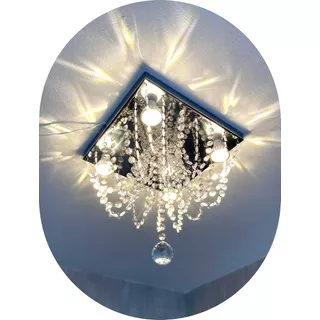 Lustre Luxo De Cristal Acrilico 30x30 Sala Hall Quarto