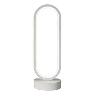 Lampara Mesa Lira 16w Led Alum Usb Blanco Dinam. Blanco Blanco