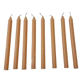 Velas Largas De Parafina Miel Beige X 50 Por Mayor Con Aroma