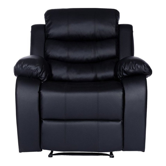 Sillon Sofa Reclinable Relax 1 Cuerpo Celio Ecocuero Negro