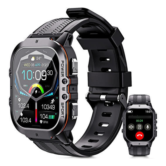 Reloj Inteligente Militar Impermeable Smartwatch 1atm 1.96''