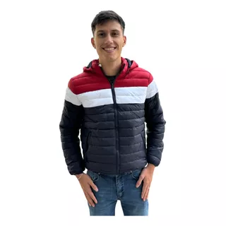 Campera Hombre Abrigo Inflable Combinada