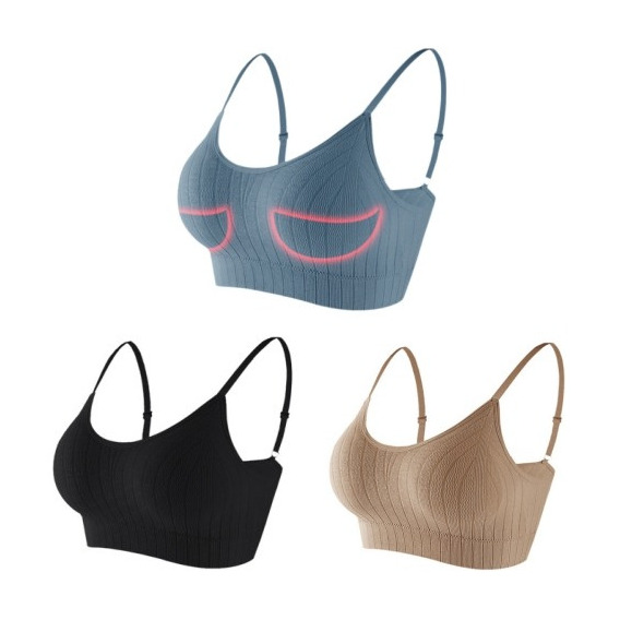 Set De 3 Brasier Deportivo De Ropa Interior Bralette Push Up