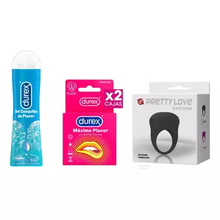 Combo Preservativos Máximo Placer+ Anillo Vibrador B.+ Gel L