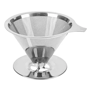 Filtro De Café Coador Inox Reutilizável 12cm Com Base