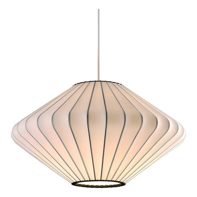 Lampara Colgante Malba 40cm Sustentable Diseño 3d Apto Led Blanco Blanco Con Negro