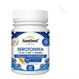 Serotonina Com Vitamina D3 + 5-htp + L-teanina 1000mg Sunfood