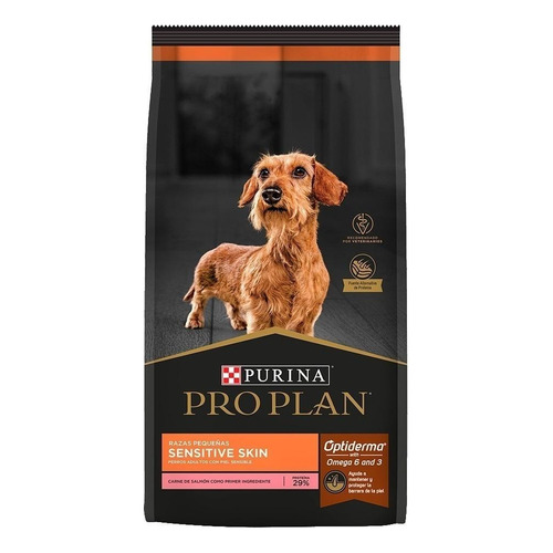 Alimento Pro Plan OptiDerma Sensitive Skin Adult para perro adulto de raza pequeña sabor salmón y arroz en bolsa de 3kg