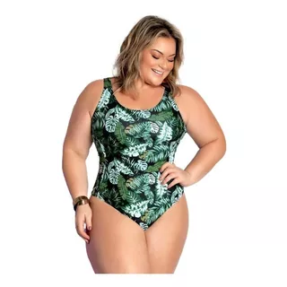 Maio Feminino Plus Size Praia E Piscina Com Alças Cruzadas