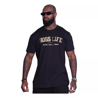 Camisa Original Boss Life Com Aplicação Dourada Masculina 