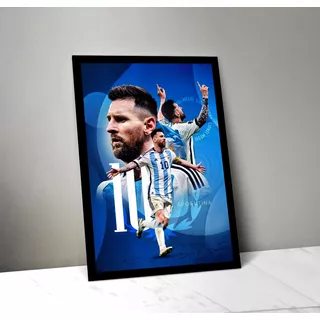 Cuadro Lionel Messi 11 Madera & Vidrio (35x47)