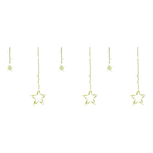6 Pz Cascada Navideña De Estrellas Elige Color 138led 3m Luces Estrellas Blanco Calido