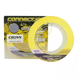 Linha Multifilamento Crown 9 Fios Amarelo 0,26mm 40lbs 300m