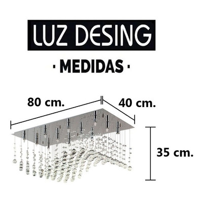 Plafon Colgante Cairel Deco Media Onda Con 12 Luces Led Incluidas