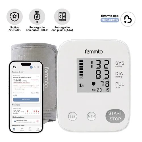 Tensiometro Digital Brazo Presion Arterial Aparato Para Tomar Presion Enfermeria Automatico Femmto