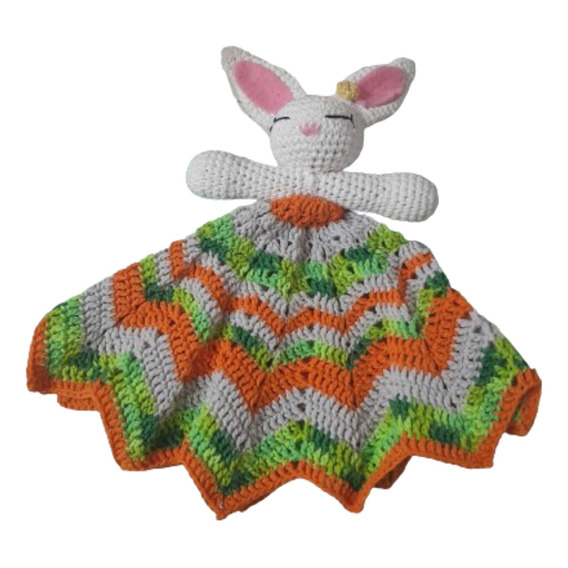 Manta De Apego De Conejita De Hilo Al Crochet Amigurumi