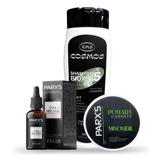 Combo Super Minoxidil Masculino Cosmos Y Parx´s