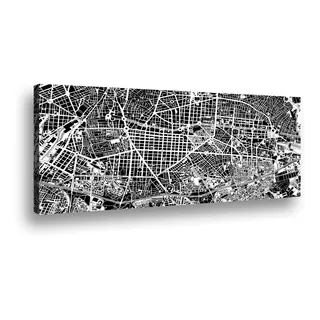 Canvas Map City 90x45cms.