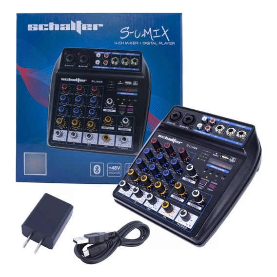 Mezcladora Audio 4 Canales Bluetooth Mixer Pasiva
