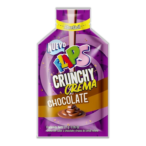 Crema De Chocolate Flips Crunchy Crema 27g por 12 unidades Flips Congrupo  chocolate con cereal caja pack x 12