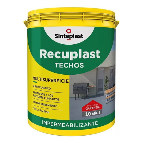 Recuplast Techos Sinteplast Impermeabilizante 4 Litros Rossi Color Gris