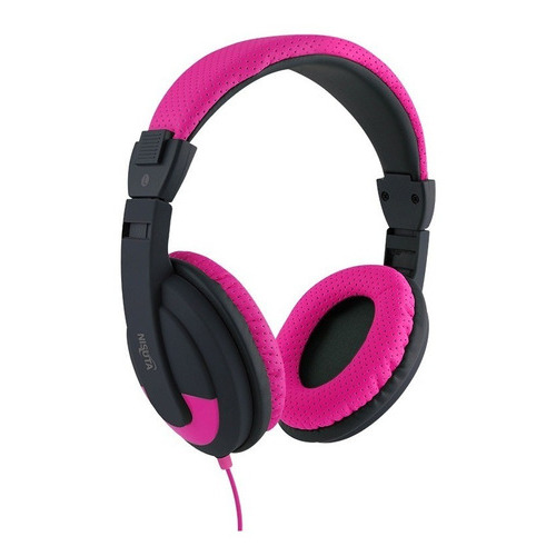 Auriculares Nisuta Ns-au16 Con Microfono Heavy Bass Color Rosa