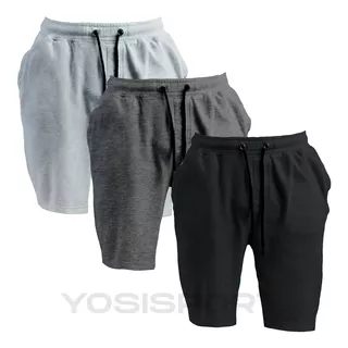 Pack X 3 Shorts Bermuda De Hombre Deportivo Gimnasio Corto 