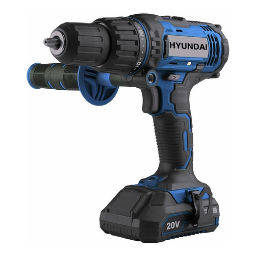 Taladro Atornillador Hyundai C/ Percutor 20 Volt Color Azul Frecuencia 50