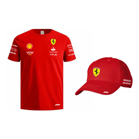 Ferrari F1 Combo  Camiseta  Y  Gorra