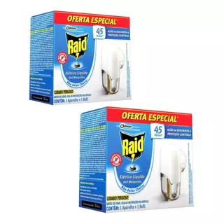 Kit 2 Raid Repelente Anti Mosquito Aparelho+1 Refil 32,9 Ml