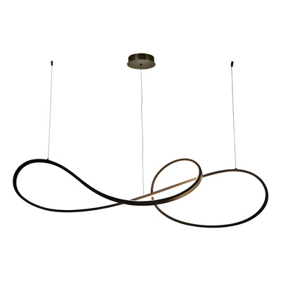 Colgante Moderno Flow Led 75w 1500x300mm Calido Negro Mate Negro