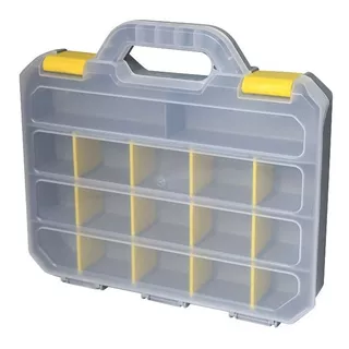 Caja Maletin Organizador Plastico Gavetero Multiusos Barovo Color Gris Y Amarillo