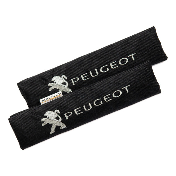 Protectores Cubre Cinturones Tela Negro Peugeot Bordado