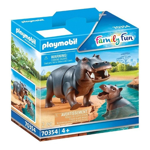 Figuras Para Armar Playmobil  Hipopótamo Con Bebé 70354