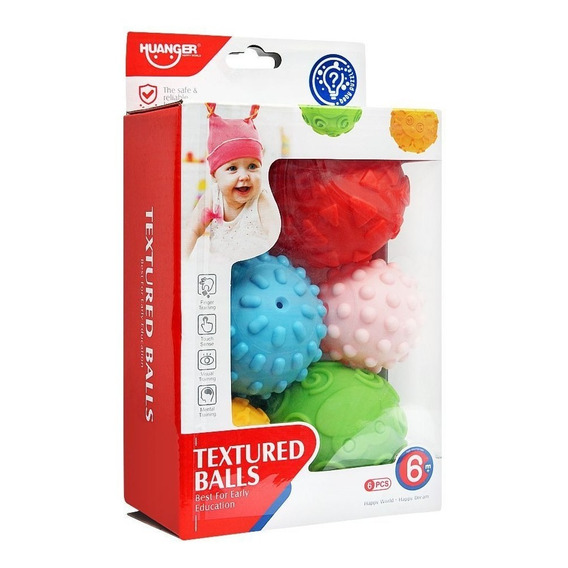 Pelotas Texturas X6 Sensorial Bebes Estimulacion- Del Tomate