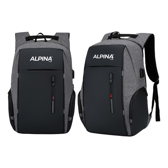 Mochila porta notebook Alpina 1322 1322 color gris diseño antidesgarro 30L