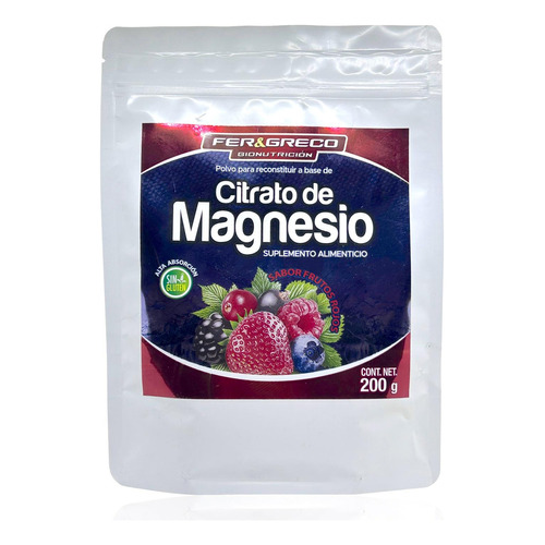 Citrato De Magnesio Frutos Rojos 200 Grs Fer Y Greco