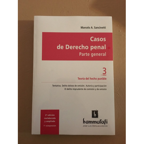 Casos De Derecho Penal Parte General. Tomo 3 - teoria del hecho punible - Sancinetti