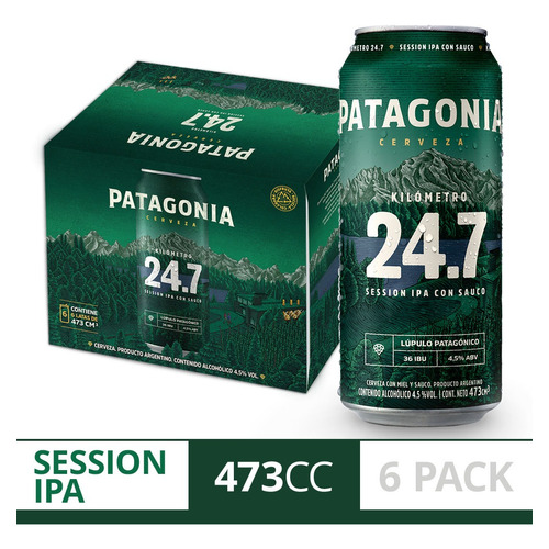Cerveza Patagonia 24.7 Ipa 473ml X6