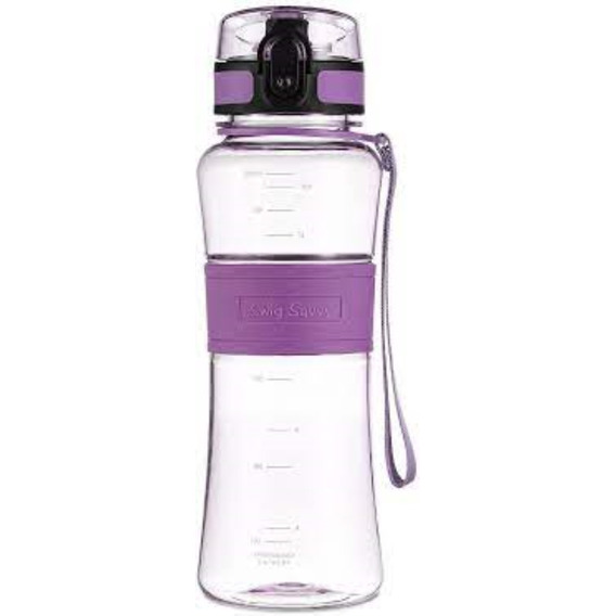 Botella De Agua Violeta +500ml Ecológica, Tapa Abatible