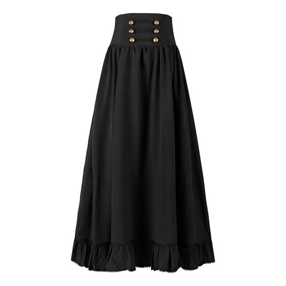 Falda Negra Larga Aesthetic Goticas Clásico Edad Media .