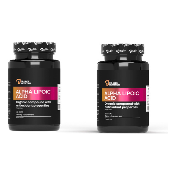 Pack 2x Acido Alfa Lipoico - 600 Mg | Dr Jack Nutrition Sabor Sin sabor