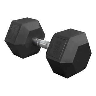 Mancuerna Hexagonal Caucho 80 Lb ( 36 Kg) Cross Gym 1 Pza Color Negro