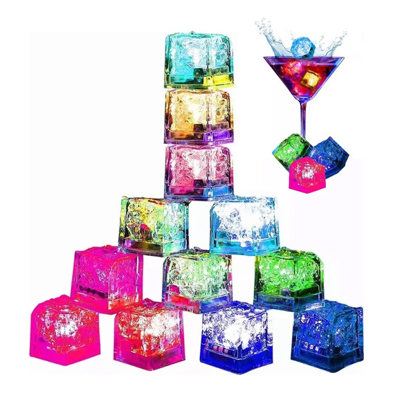 Cubos De Hielo Luminosos Multicolor Para Fiestas, 120 Piezas