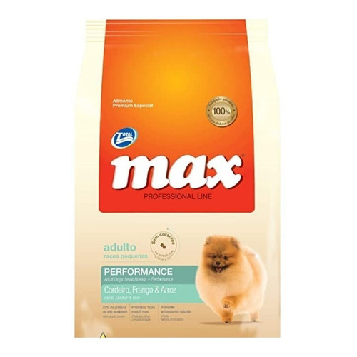 Alimento Max Professional Performance para perro adulto de raza mini, pequeña y mediana sabor cordero, pollo y arroz en bolsa de 2kg