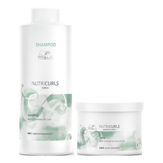 Shampoo Para Rizos 1000ml + Mascarilla Wella Nutricurls